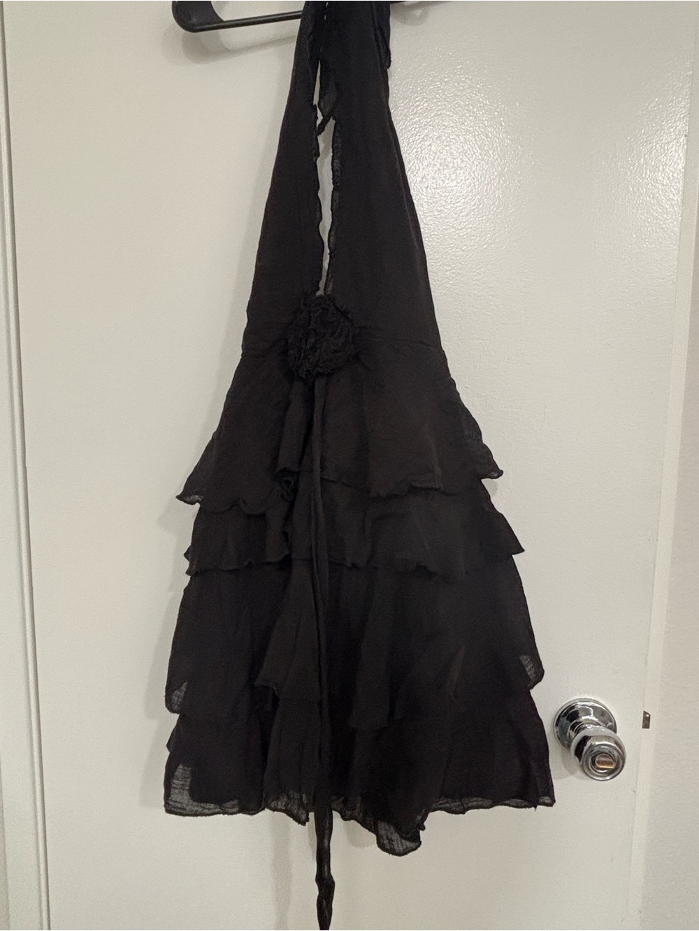 Zara Black Tiered Halter Dress